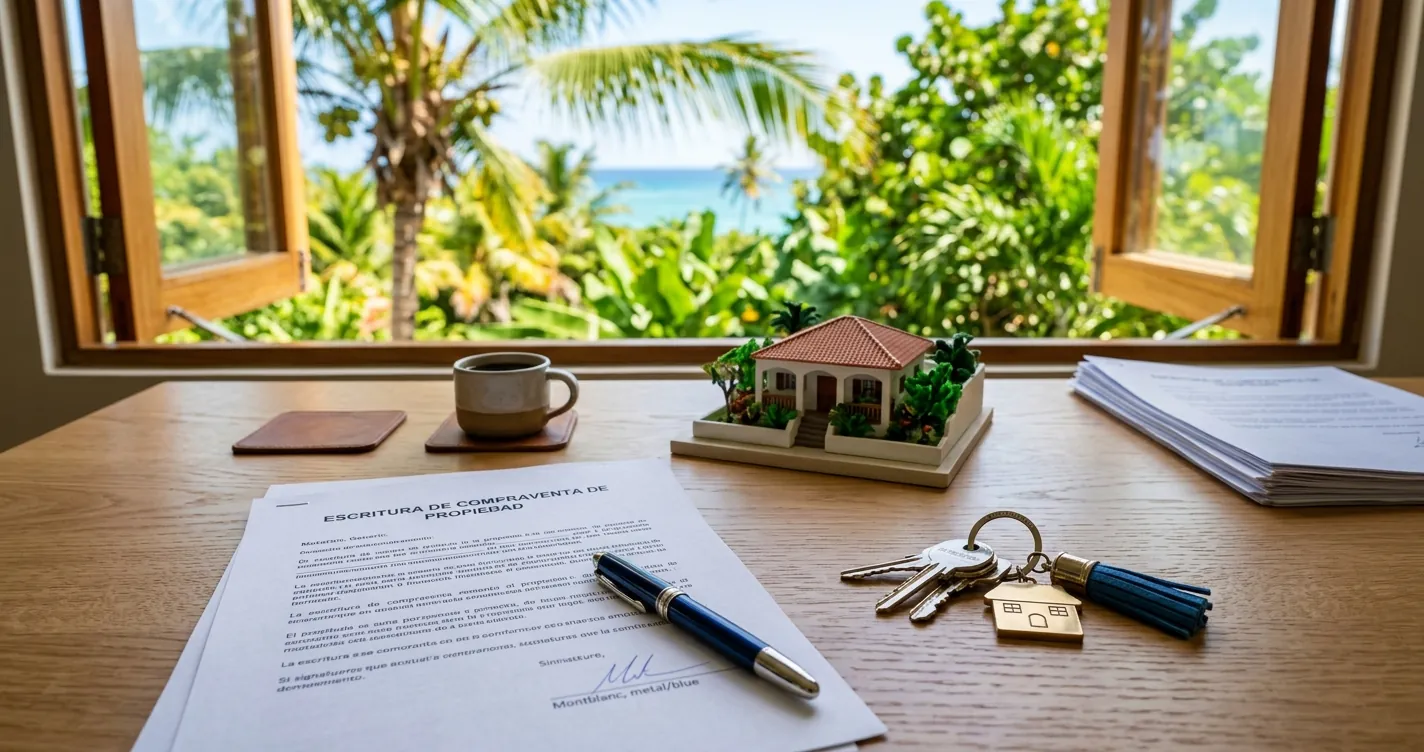 Seguro de título de propiedad en Puerto Rico - Documentos de escritura y llaves de casa