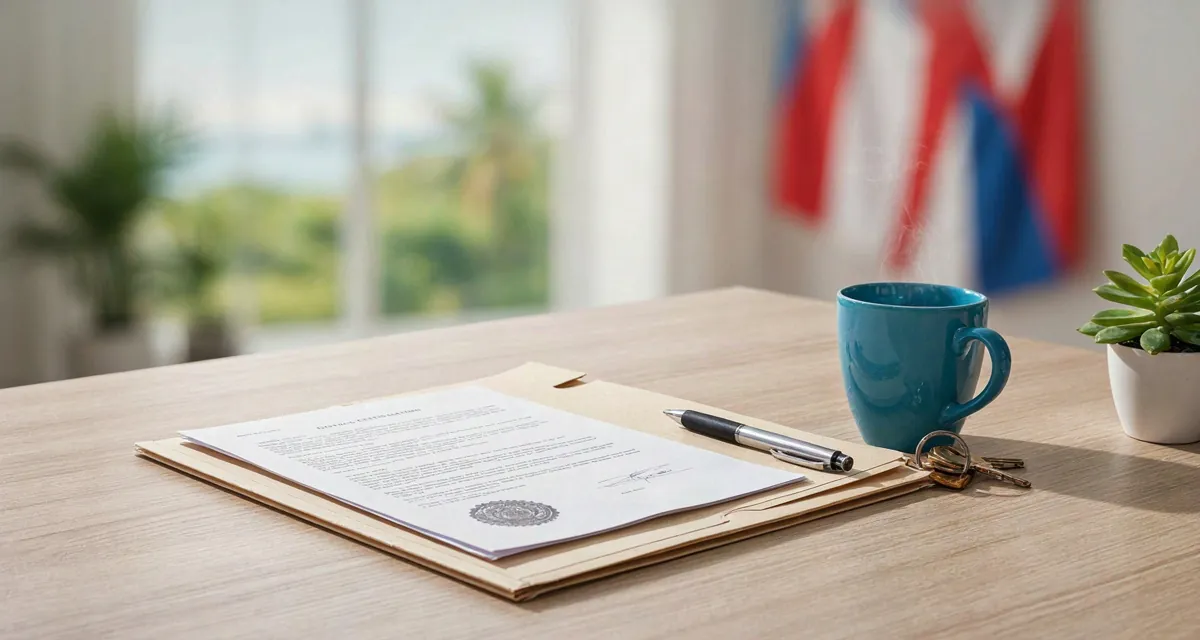 Certificado de divorcio en Puerto Rico 2026: documento oficial del Registro Demográfico junto a la copia certificada de la sentencia del tribunal sobre un escritorio